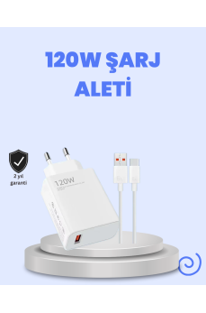 120 Watt Turbo Şarj Cihazı  Redmi Note 10 11 12 Uyumlu