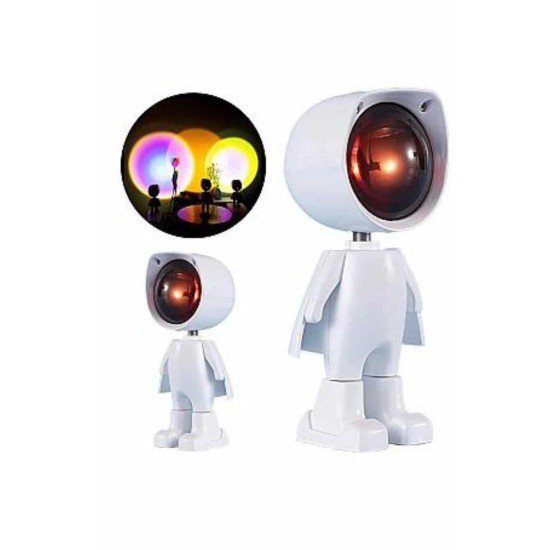 Gün Batımı Projektör Lamba Astronot Görünümlü Dekoratif Masa Lambası