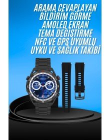 ANC Özellikli Bluetooth Kulaklık ve Amoled Ekran Akıllı Saat Uyku ve Sağlık Takibi Nabız Ölçer