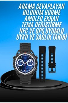 ANC Özellikli Bluetooth Kulaklık ve Amoled Ekran Akıllı Saat Uyku ve Sağlık Takibi Nabız Ölçer ANC Özellikli Bluetooth Kulaklık ve Amoled Ekran Akıllı Saat Uyku ve Sağlık Takibi Nabız Ölçer