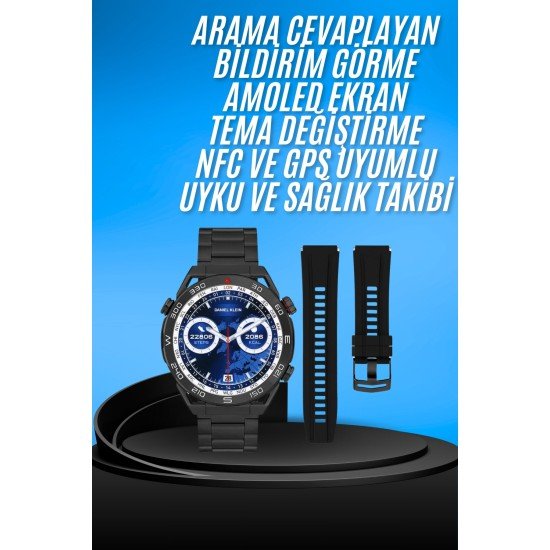 ANC Özellikli Bluetooth Kulaklık ve Amoled Ekran Akıllı Saat Uyku ve Sağlık Takibi Nabız Ölçer