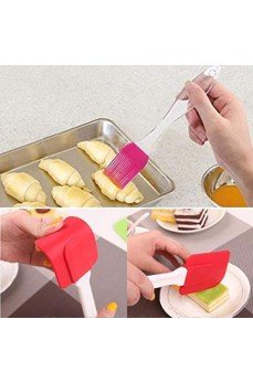 2'li Silikon Pasta - Börek - Poğaça Yağ Fırçası ve Spatula Seti