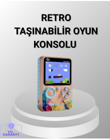 500 Oyunlu Nostaljik El Tipi Oyun Konsolu, Taşınabilir Şarjlı Cihaz, Renkli Ekran ve TV Destekli