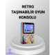 500 Oyunlu Nostaljik El Tipi Oyun Konsolu, Taşınabilir Şarjlı Cihaz, Renkli Ekran ve TV Destekli