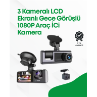 2.0” LCD Ekranlı, Döngüsel Kayıt Özellikli Üç Kameralı Oto Kamera