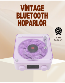 Retro Pikap Hoparlör – Şarjlı Kablosuz Projektör ve Gece Lambası