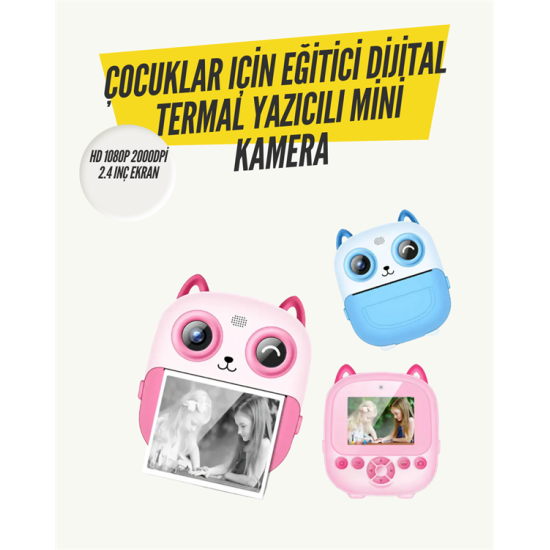 2.4” Ekranlı Mini Kamera – 1080p Kayıt + Mürekkepsiz Yazdırma 2.4” Ekranlı Mini Kamera – 1080p Kayıt + Mürekkepsiz Yazdırma