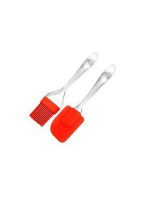 2 Li Set Silikon Pasta - Börek - Poğaça Yağ Fırçası ve Silikon Spatula Seti