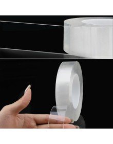 2 metre x 3 cm Şeffaf Güçlü Nano Çift Taraflı Silikon Jel Yapıştırıcı Bant