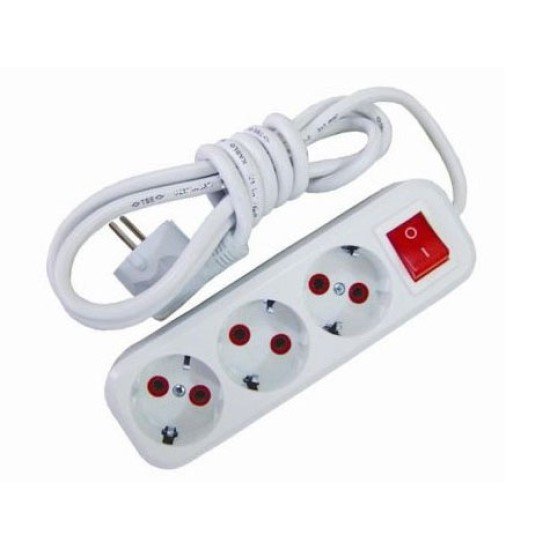 2 mt Kablolu Anahtarlı 3 lü Topraklı Grup Priz 2 mt Kablolu Anahtarlı 3 lü Topraklı Grup Priz