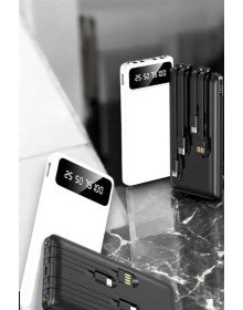 20.000 Mah Led Işıklı LCD Ekran USB Girişli Type-C Lightning Powerbank