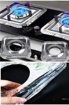 20 Adet Ocak Üstü Koruyucu Leke Önleyici Isıya Dayanıklı Yıkanabilir Ocak Gözü Izgara Koruyucu Folyo