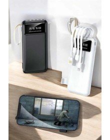 20.000 Mah Led Işıklı LCD Ekran USB Girişli Type-C Lightning Powerbank