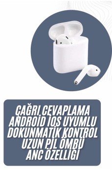 2025 Model Çağrı Cevaplayabilen Bluetooth Kulaklık Beyaz Dokunmatik Kontrol