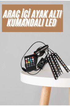 12'Lİ Şerit Led Işık RGB Sese ve Müziğe Duyarlı Araç İçi Ayak Altı
