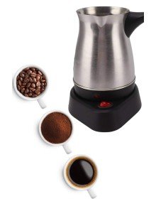 Elektrikli Cezve 800 Watt Paslanmaz Çelik Türk Kahve Makinesi Saplı