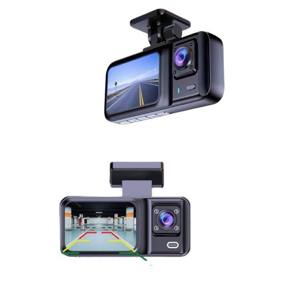 DVR Araç İçi Kamera Ön ve İç Kamera 2 İnç Ekranlı Çift Kamera