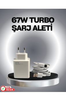67 Watt Güvenli Hızlı Şarj Adaptörü Samsung M31 M33 M51 Uyumlu