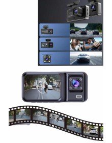 DVR Araç İçi Kamera Ön ve İç Kamera 2 İnç Ekranlı Çift Kamera