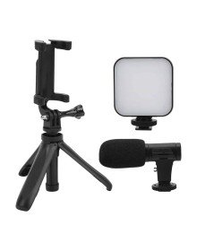 Akıllı Telefon Vlog Kiti Tripod Mini Mikrofonlu Telefon Tutucu