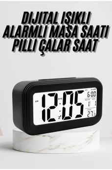 Dijital Masa Saati Termometre Takvim Led Ekran Pilli Ev Ofis Masası