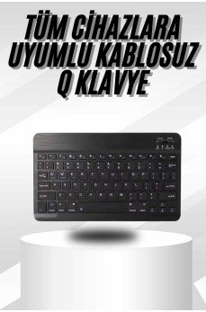 Kablosuz Bluetooth Bağlantılı Taşınabilir Q Klavye Tüm Cihazlara Uyumlu
