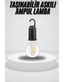 Taşınabilir Askılı Ampul Kamp Lambası Askılı Type-C Şarjlı Bahçe Lambası