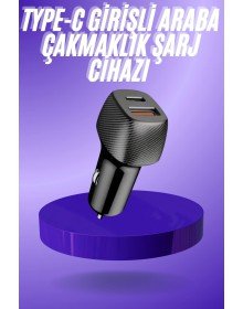 38W USB Type-C Girişli Oto Çakmaklık Araç İçi Hızlı Şarj Çakmaklık Şarj Aleti