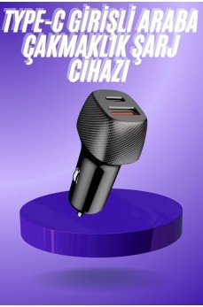 38W USB Type-C Girişli Oto Çakmaklık Araç İçi Hızlı Şarj Çakmaklık Şarj Aleti