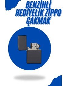 Siyah Kutulu Metal Çakmak Benzinli Hediyelik Eşya