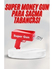 Kırmızı Parti Oyuncağı Para Saçma Fırlatma Tabancası Makinesi Super Money