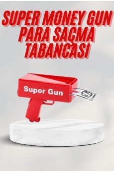 Kırmızı Parti Oyuncağı Para Saçma Fırlatma Tabancası Makinesi Super Money