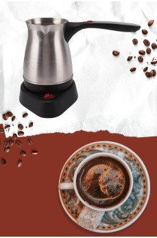 Yeni Nesil Türk Kahve Makinesi Cezvesi Siyah Gri Kablolu Pratik