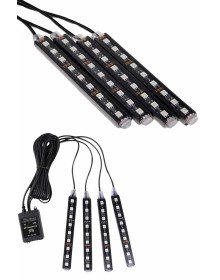 Araç İçi Ayak Altı 12'li Şerit Led Işık Uzaktan Kumandalı RGB Işıklı Ses ve Müziğe Duyarlı