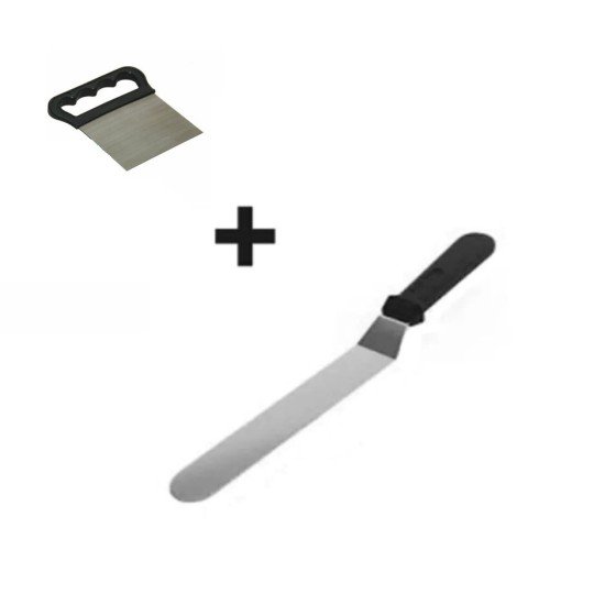 2li Set Hamur Şekillendirici Eğik Pasta Spatulası ve Metal Hamur Kesici Kazıyıcı Spatula 2li Set Hamur Şekillendirici Eğik Pasta Spatulası ve Metal Hamur Kesici Kazıyıcı Spatula