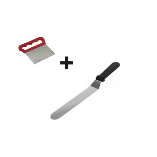 2li Set Hamur Şekillendirici Eğik Pasta Spatulası ve Metal Hamur Kesici Kazıyıcı Spatula 2li Set Hamur Şekillendirici Eğik Pasta Spatulası ve Metal Hamur Kesici Kazıyıcı Spatula