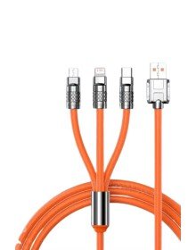 3 İn 1 Süper Hızlı Şarj Kablosu Android ve İOS Uyumlu Silikon Şarj Kablosu