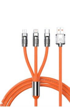 3 İn 1 Süper Hızlı Şarj Kablosu Android ve İOS Uyumlu Silikon Şarj Kablosu