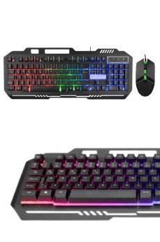 Işıklı  Q Klavye Mouse Seti Siyah   Klavye