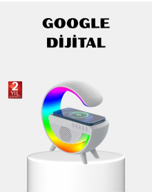 RGB Işıklı Kablosuz Şarjlı Hoparlör – FM Radyolu Akıllı Gece Lambası