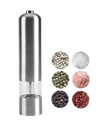 Baharat Öğütücü Paslanmaz Ayarlanabilir Otomatik Pilli Işıklı Tuz & Karabiber