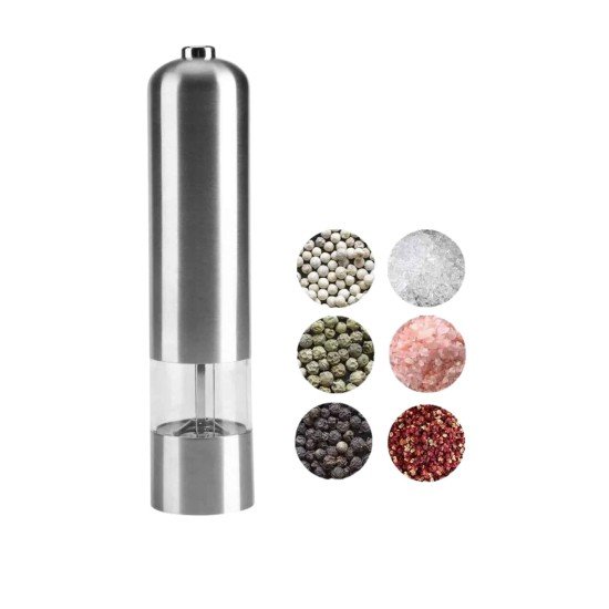 Baharat Öğütücü Paslanmaz Ayarlanabilir Otomatik Pilli Işıklı Tuz & Karabiber