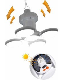 Kamp Lambası Güneş Enerjili Solar 5 Kanatlı Katlanır Lamba Karavan