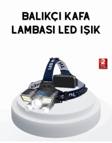 Profesyonel Şarjlı LED Far – IPX5 Suya Dayanıklı, 4 Işık Modu, Hareket Sensörlü