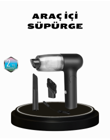 Taşınabilir Vakumlu Araç Süpürgesi – Katlanabilir Sap, Yıkanabilir Filtre, 120W Motor