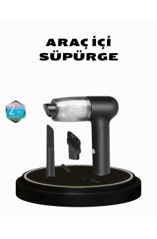 Taşınabilir Vakumlu Araç Süpürgesi – Katlanabilir Sap, Yıkanabilir Filtre, 120W Motor