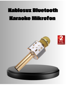 Kablosuz Karaoke Mikrofon USB AUX Destekli Parti ve Eğlence İçin