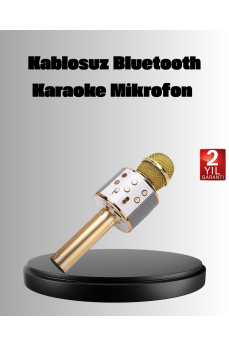Kablosuz Karaoke Mikrofon USB AUX Destekli Parti ve Eğlence İçin