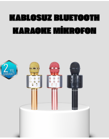Taşınabilir Karaoke Mikrofon – Bluetooth, USB ve AUX Girişli