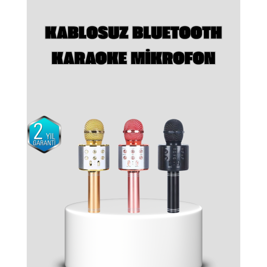 Taşınabilir Karaoke Mikrofon – Bluetooth, USB ve AUX Girişli Taşınabilir Karaoke Mikrofon – Bluetooth, USB ve AUX Girişli